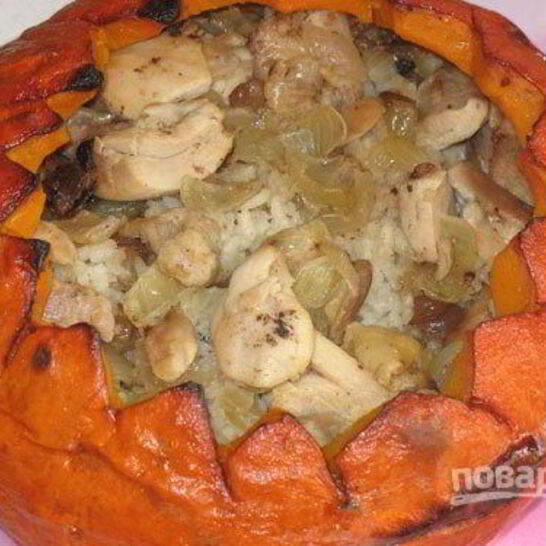 Рецепт плов с тыквой и курицей