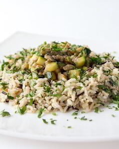 Грибное рагу с диким рисом