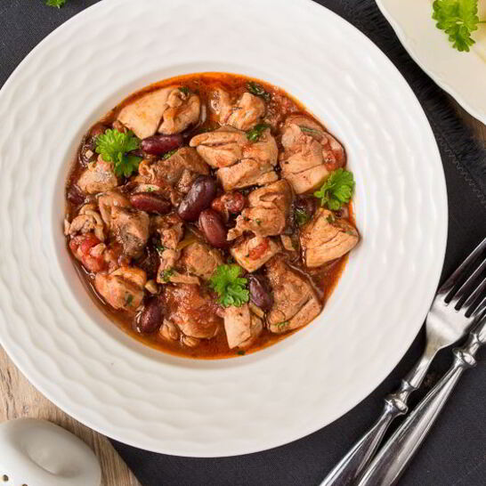 Рецепт куриное рагу с фасолью