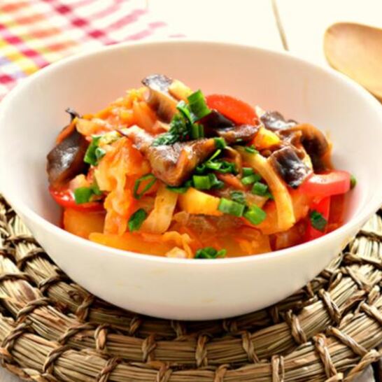 Рецепт овощное рагу с картофелем и грибами