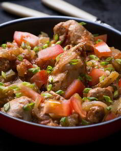 Овощное рагу с курицей и баклажанами