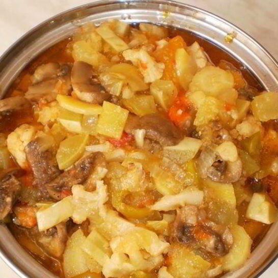 Рецепт овощное рагу с цветной капустой в мультиварке