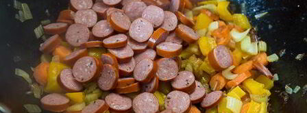 рагу из курицы с копчеными колбасками. Шаг 6