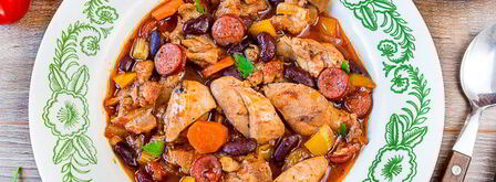 рагу из курицы с копчеными колбасками. Шаг 10