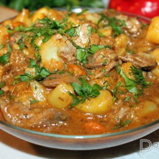 Рецепт рагу из потрошков курицы
