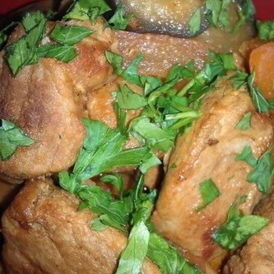 Рецепт рагу из свинины, овощей и шампиньонов