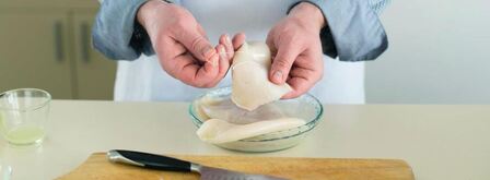 рисовая лапша с кальмарами и кокосовым соусом. Шаг 3