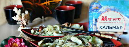 рисовая лапша с кальмарами и шиитаке в воке. Шаг 7