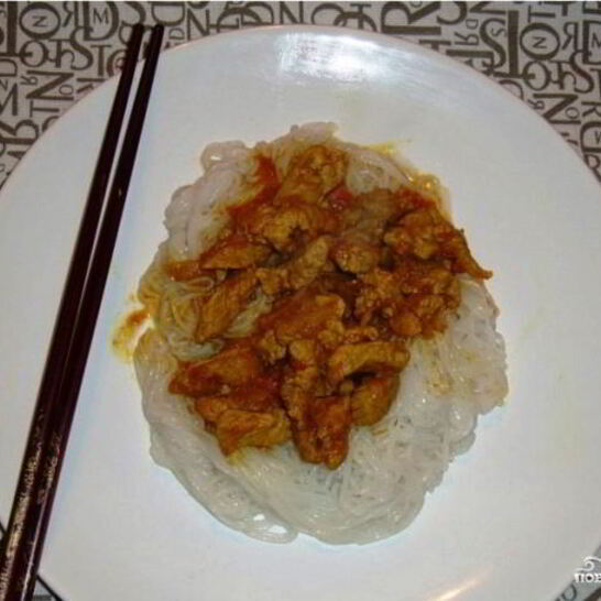 Рецепт рисовая лапша со свининой