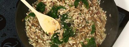 грибное ризотто со шпинатом. Шаг 5