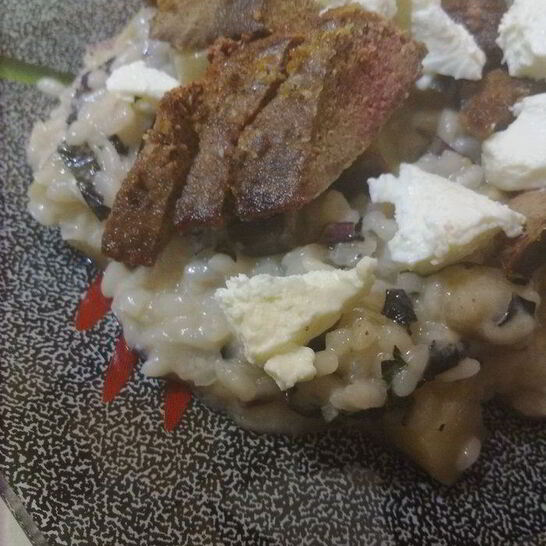 Рецепт овощное ризотто и печень