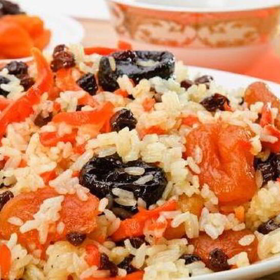Рецепт овощное ризотто с сухофруктами