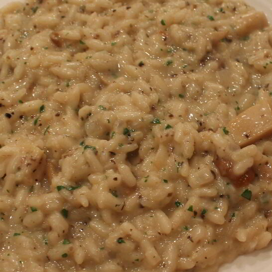 Рецепт ризотто с белыми грибами и трюфельной пастой