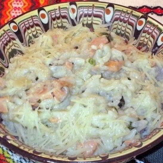 Рецепт ризотто с красной рыбой