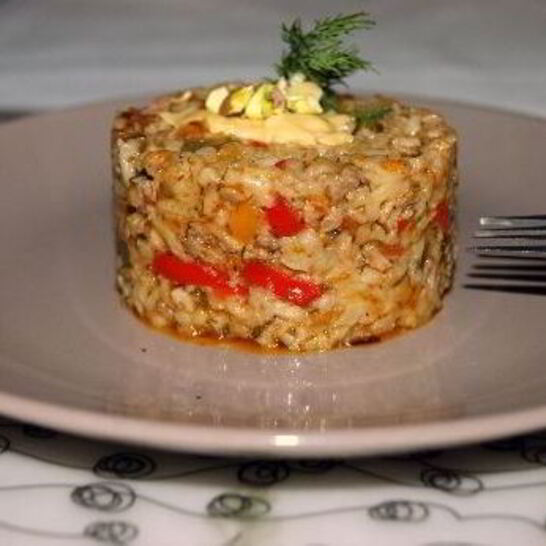 Рецепт ризотто с овощами и мясом