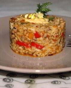 Ризотто с овощами и мясом