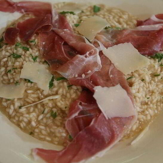 Рецепт ризотто с сельдереем, ветчиной и пармезаном