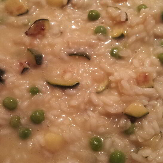 Рецепт ризотто с цукини и зеленым горошком