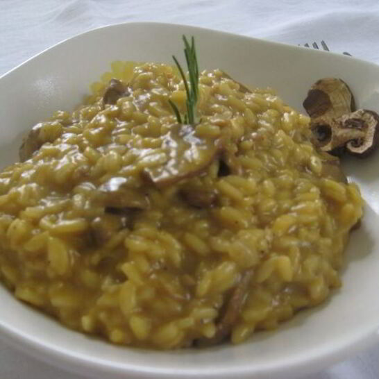 Рецепт ризотто с тыквой и белыми грибами