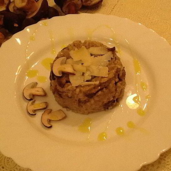 Рецепт сливочное ризотто с польскими грибами и пармезаном