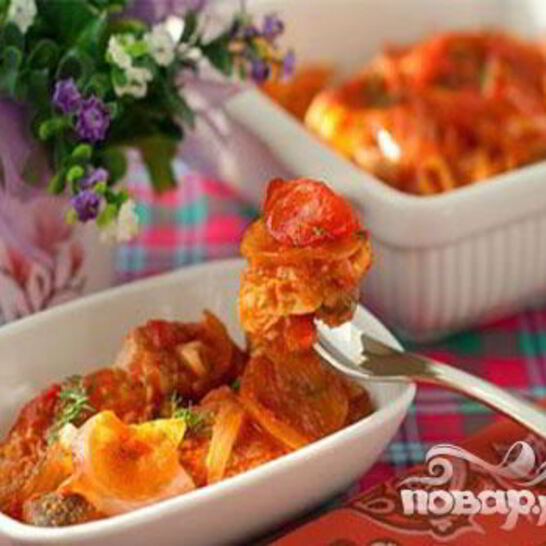 Рецепт горбуша, запеченная в духовке под томатным соусом