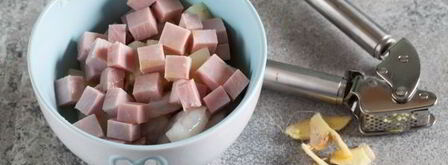 креветки с ананасами и ветчиной в духовке. Шаг 6