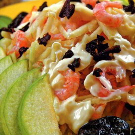 Рецепт креветки с рисом и черносливом