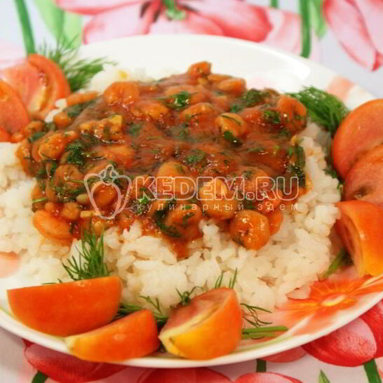 Рецепт креветки в томатом соусе