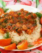 Креветки в томатом соусе