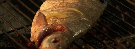 лещ на решетке с огуречным салатом. Шаг 4