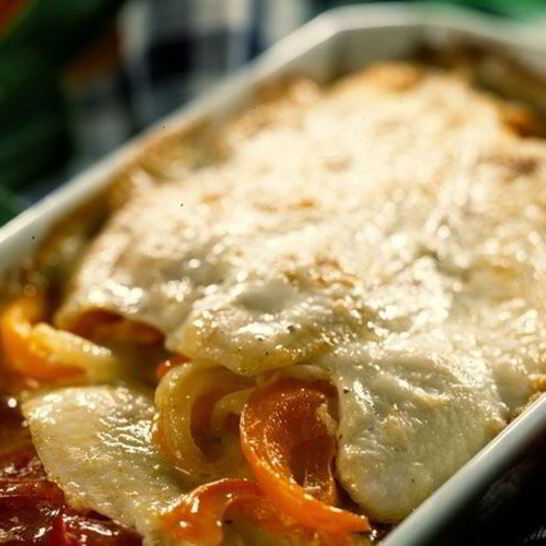 Рецепт палтус запеченный с овощами