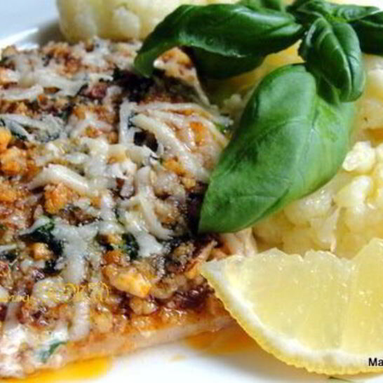 Рецепт семга с хрустящей корочкой и цветной капустой