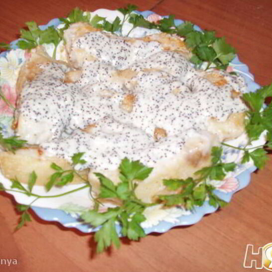 Рецепт судак под маково-сливочным соусом