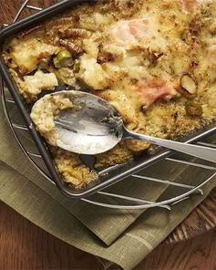 Запеченная форель с луком-пореем