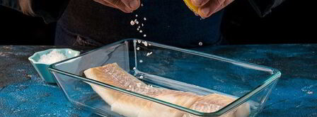 запеченный палтус с шампиньонами и горошком. Шаг 2