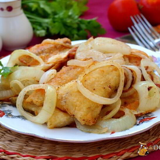 Рецепт жареный судак с луком