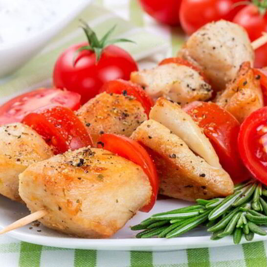 Рецепт домашний шашлык из курицы с помидорами