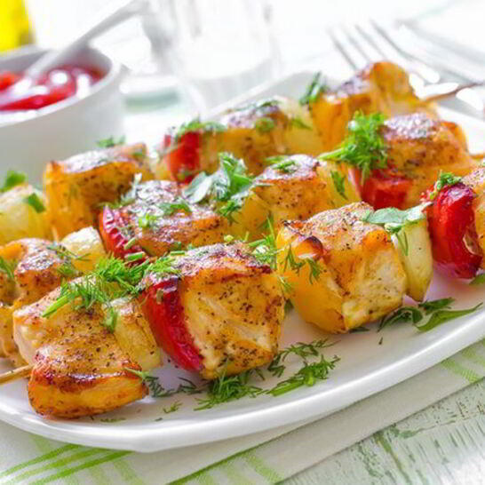 Рецепт куриный шашлык с овощами