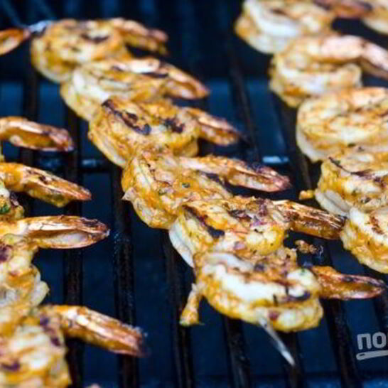 Рецепт шашлычки из креветок на гриле