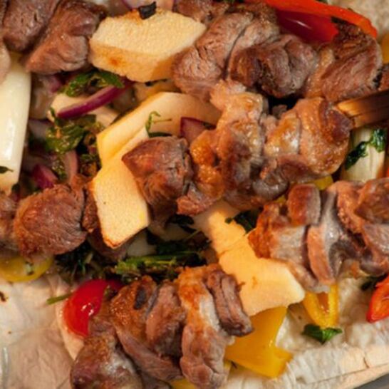 Рецепт шашлык из баранины с айвой