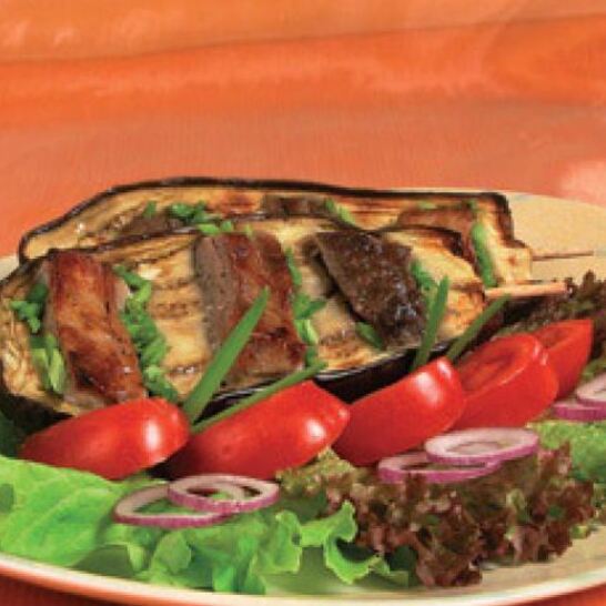 Рецепт шашлык из баранины в баклажанах