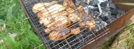 шашлык из курицы с клубнично-базиликовым соусом. Шаг 3