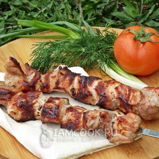 Рецепт шашлык из свинины с лимоном и луком