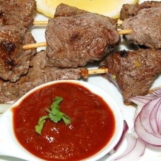 Рецепт шашлык на сковороде из говядины