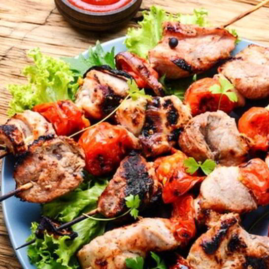 Рецепт шашлык в маринаде со свежими помидорами