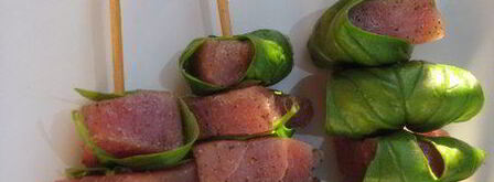 средиземноморские шашлычки из тунца с базиликом. Шаг 2