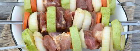 свиной шашлык с овощами на углях. Шаг 7