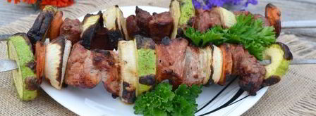 свиной шашлык с овощами на углях. Шаг 9