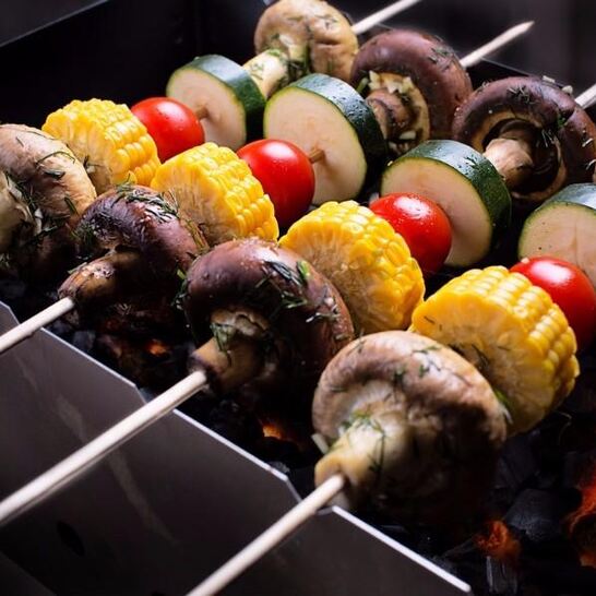 Рецепт вегетарианский шашлык из овощей на мангале