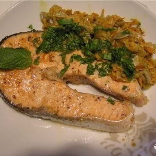 Рецепт стейк из форели на сковороде